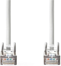 Nedis CAT6a netwerkkabel - SF/UTP - RJ45 Male - RJ45 Male - 7.50 m - Rond - PVC - Wit - Label