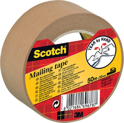 Verpakkingstape Scotch P5050 50mmx50m bruin papier - 24 stuks
