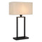 Atmooz - Tafellamp Bailo - Met kap - E27 - Slaapkamer / Woonkamer - Zwart - Hoogte 61cm - Metaal