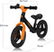 Lionelo Toni - Loopfiets - Voor kinderen vanaf 18 mnd - Verstelbaar zadel en stuur - Lichtgewicht 2,3 kg - Kleur zwart/oranje