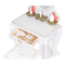 Kaptafel kind - met spiegel en kruk - 50x33x92,5 cm - wit