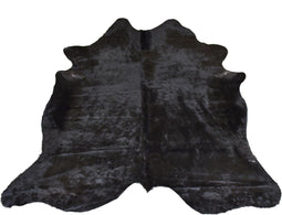 J-Line tapijt Koeienvel - leer - zwart