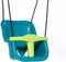 Kunststof Babyzitje Luxe Turquoise/Limegroen - Zwart Gevlochten Touw