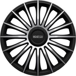 Sparco Wieldoppen 15 inch Torino Zwart/Zilver - ABS