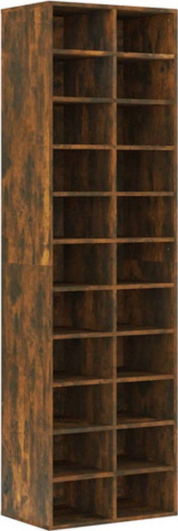 vidaXL Schoenenkast - 54x34x183 cm - 22 vakken - Gerookt eiken