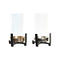 Kaarshouder DKD Home Decor 15 x 15 x 28 cm Champagne Kristal Zilverkleurig Zwart Aluminium (2 Stu...