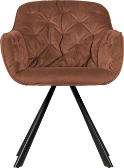 WOOOD Exclusive Elaine Eetkamerstoel - Velvet - Raspberry - 81x60x59