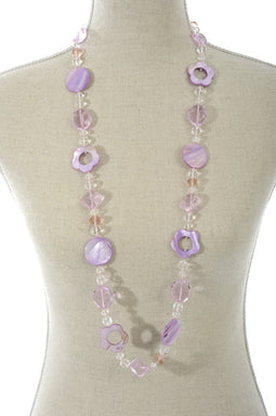 Ketting | imitatiebont | roze | 18x11x (h)8 cm