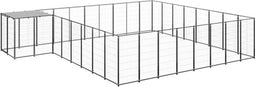 vidaXL - Hondenkennel - 20,57 - m² - staal - zwart