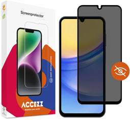 Accezz Gehard Glas Privacy Screenprotector - Samsung Galaxy A15 (4G) en A15 (5G) - 9H gehard glas - Privacy filter
