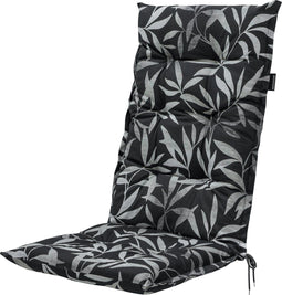 Madison tuinkussens - Hoge Rug- Fergus Black - 123x50cm - tuinstoelkussens - Zwart - Met Lint -Extra Dik