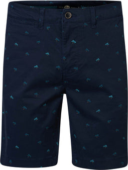 Petrol Industries Enigma - Heren Chino Short - All-over mini print - Blauw - Maat XXL