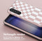 Selencia Hoesje Geschikt voor Samsung Galaxy S23 Hoesje Met Koord - Selencia Siliconen design hoesje met afneembaar koord - Roze / Irregular Check Sand Pink