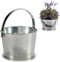 Bloempot/plantenbak zinken mand rond met handvat 27 x 25 x 17 cm