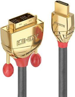 Lindy 36198 - HDMI naar DVI-D kabel - 3-voudig afgeschermd - Grijs