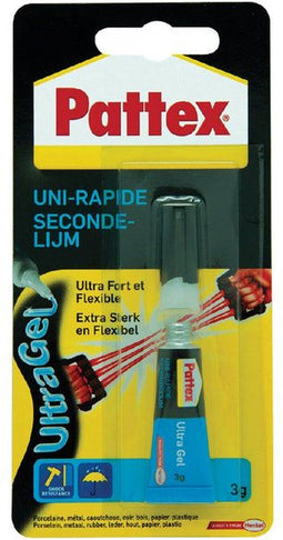 Secondelijm pattex ultra gel tube 3gr blister | 12 stuks