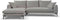 Tower living nottingham 2,5-ar + chaise l - copenhagen 803 cement grey