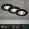 BRILONER - Set van 3 LED Inbouwspots - IP44 - Ø9 cm - 5 W - 460 Lm - 3.000 K - zwart (set van 3)