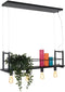 Mexlite Buckley 2983ZW - Hanglamp - Industrieel design 100 cm breed hoogte instelbaar 60-140 cm - Zwart