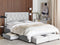 LIEVIN - Bed met opbergruimte - Lichtgrijs - 160 x 200 cm - Fluweel