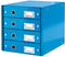 Leitz Wow Click & Store Ladekast Met 4 Laden - 81% Gerecycled Karton - Voor A4 Formaten - Ruimtebesparende Opberger - Blauw
