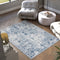 tectake® Vintage Design Vloerkleed Amara - Laagpolig - Wasbaar - 160cm x 230cm - blauw