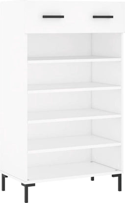 vidaXL - Schoenenkast - 60x35x105 - cm - bewerkt - hout - wit