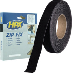 HPX Klittenband Lus - Zwart - 20mm x 5m