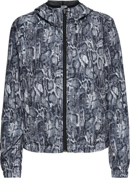 Only Play ONPMAJLI AOP LS HOOD JCK - Dames Sportjas - Ademend en vochtregulerend - Grijze slangenprint - Maat L