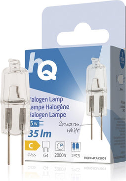 Hq Hqhg4 caps001 Halogeenlamp Capsule G4 5 W 35 Lm 2 800 K (2 stuks)