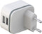 HQ-Power COMPACTE LADER MET 2 USB-AANSLUITINGEN 5 V - 3.4 A max. ( 2.4 + 1 A ) - 17 W max.