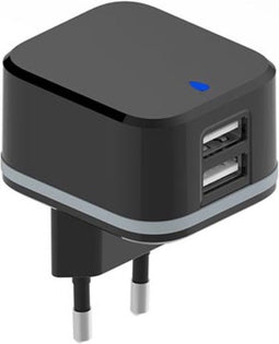 HQ-Power COMPACTE LADER MET 2 USB-AANSLUITINGEN - 5 V - 3.4 A max. ( 2.4 + 1 A ) - 17 W max.