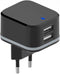 HQ-Power COMPACTE LADER MET 2 USB-AANSLUITINGEN - 5 V - 3.4 A max. ( 2.4 + 1 A ) - 17 W max.
