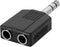 HQ-Power Jack connector - jack 6.35 mm mannelijk naar 2 x jack 6.35 mm vrouwelijk - stereo
