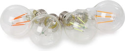 HQ-Power Led-gloeilamp, helder glas, E27, 4 stuks, verschillende kleuren