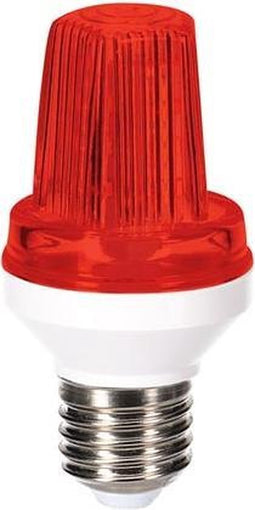 HQ-Power Mini led-flitslamp met E27-fitting, leds smd2835 (3014), 3 W vermogen, genereert 40 flitsen/minuut, 360° stralingshoek, IP56 waterbestendig, 230 V~ 50 Hz, rood