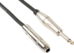 HQ-Power Patchkabel, 1 x jack 6.35 mm mannelijk, 1 x jack 6.35 mm vrouwelijk, mono, 5 m, perfect voor geluidsoverdracht