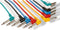 HQ-Power Patchkabel, set, 6 kleuren, 2 x jack 6.35 mm mannelijk, mono, 90°, 1 m, perfect voor geluidsoverdracht