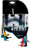 HQ-Power Patchkabel, set, 6 kleuren, 2 x jack 6.35 mm mannelijk, mono, 90°, 1 m, perfect voor geluidsoverdracht