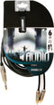HQ-Power RCA-jack kabel, 2 x RCA mannelijk, 1 x jack 6.35 mm, stereo, 6 m, perfect voor geluidsoverdracht