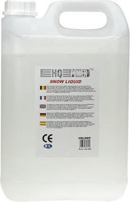 HQ-Power Standaard sneeuwvloeistof, veilig, internationaal goedgekeurd, perfect sneeuweffect, sneeuwmachine vloeistof, onschadelijk, conform normen, betoverend sneeuweffect, 5 L