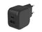HQ-Power Universele GaN snellader, 1x USB-A QC en 1x USB-C PD, voor iOS/Android smartphones en tablets, 5x sneller, compact en ideaal voor onderweg, 30W, zwart