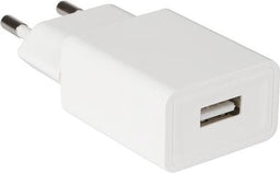 HQ-Power USB-lader, met 1 USB-poort, 5 V 2.4 A 12 W, ideaal voor mobiele telefoons, smartphones, tablets, GPS en meer, beveiliging tegen kortsluiting, perfect voor zowel dagelijks gebruik als voor op reis, wit