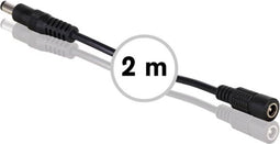 HQ-Power VERLENGSNOER MET DC-VOEDINGSCONNECTOR (MANNELIJK-VROUWELIJK) - 2 m - ZWART