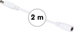HQ-Power verlengsnoer met DC-voedingsconnector (mannelijk-vrouwelijk) - 2 m - wit