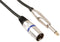 HQ-Power XLR-jack kabel, 1 x XLR mannelijk, 1 x jack 6.35 mm mannelijk, mono, 1.5 m, perfect voor geluidsoverdracht