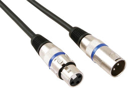 HQ-Power XLR-kabel, 1 x XLR mannelijk, 1 x XLR vrouwelijk, 3 m, perfect voor geluidsoverdracht