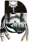 HQ-Power XLR-RCA kabel, 2 x XLR 3-polig, 2 x RCA mannelijk, 1 m, perfect voor geluidsoverdracht