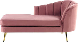 ALLIER - Chaise longue - Roze - Rechterzijde - Fluweel