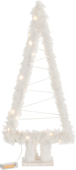 J-Line decoratie Kerstboom Touw - imitatiebont - wit - small